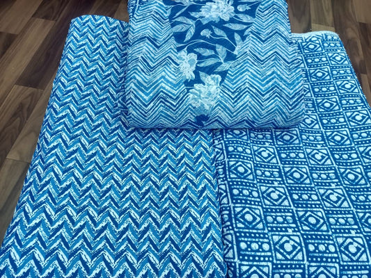 Jaipuri Cotton Block Print 60 40 Fabric Set - Design 172