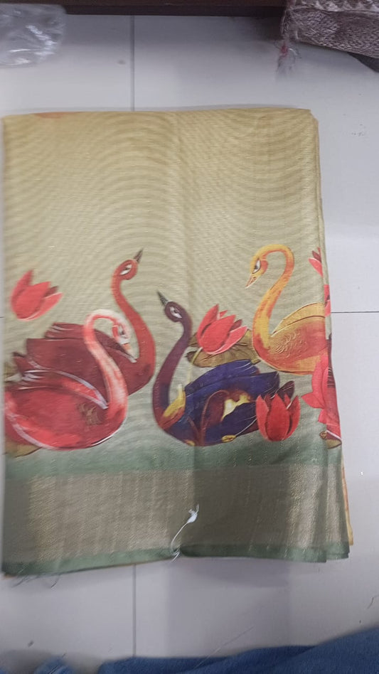 Handloom Recozari Silk Saree – Teal Blue with Emerald Green accents, Zari Border (Design 055)