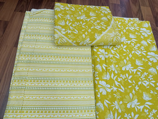 Jaipuri Cotton Block Print 60 40 Fabric Set - Design 184