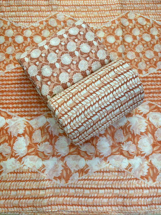 Jaipuri Cotton Block Print 60 40 Fabric Set - Design 177
