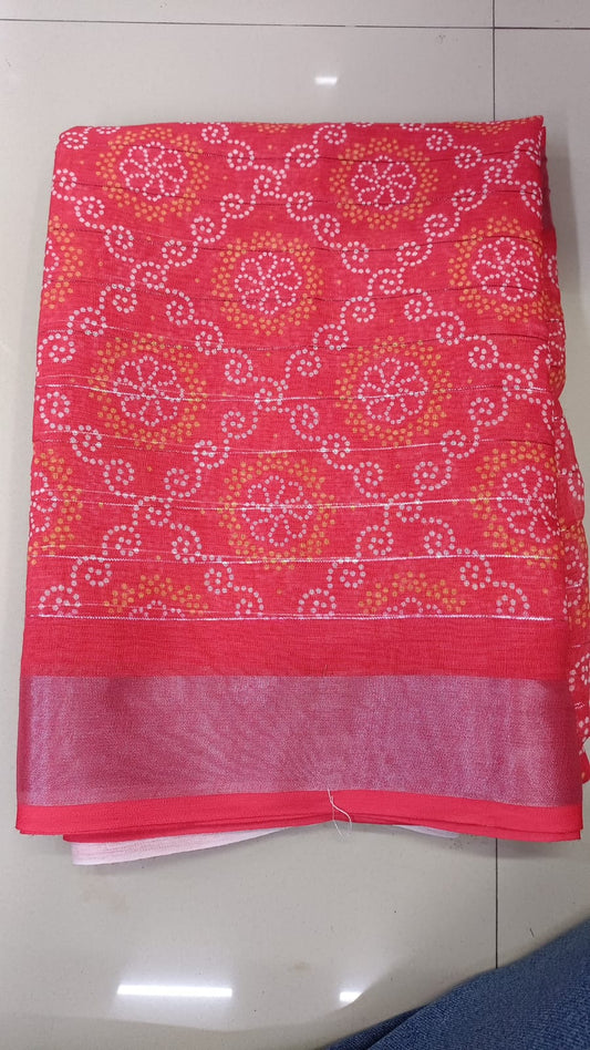 Handloom Recozari Silk Saree – Silver Grey with Ruby Red accents, Silver Zari Border (Design 043)