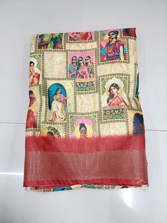 Handloom Recozari Silk Saree – Teal Blue with Ruby Red accents, Silver Zari Border (Design 171)