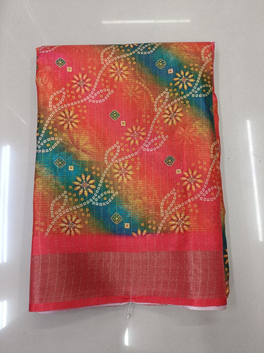 Handloom Recozari Silk Saree – Ruby Red, Silver Zari Border (Design 220)