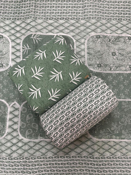 Jaipuri Cotton Block Print 60 40 Fabric Set - Design 154