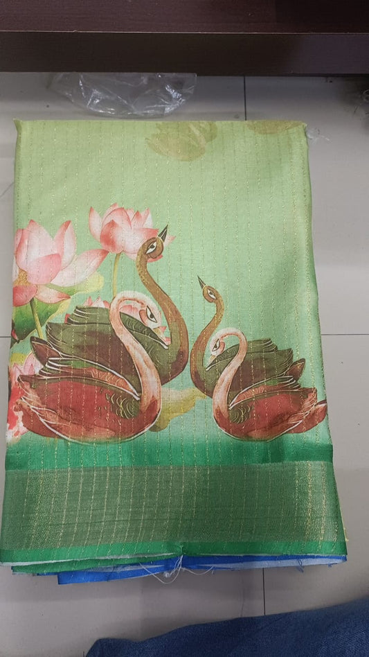 Handloom Recozari Silk Saree – Silver Grey with Ruby Red accents, Silver Zari Border (Design 216)