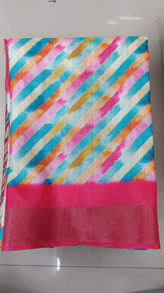 Handloom Recozari Silk Saree – Magenta Pink with Silver Grey accents, Silver Zari Border (Design 152)