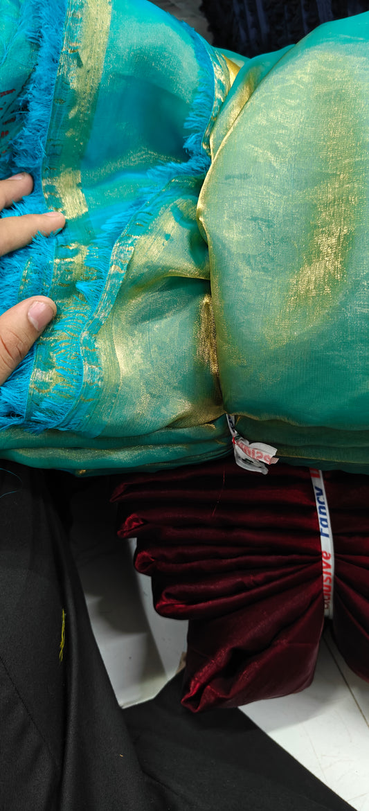 Premium Fendi Satin Turquoise Blue – 50 Meter Set