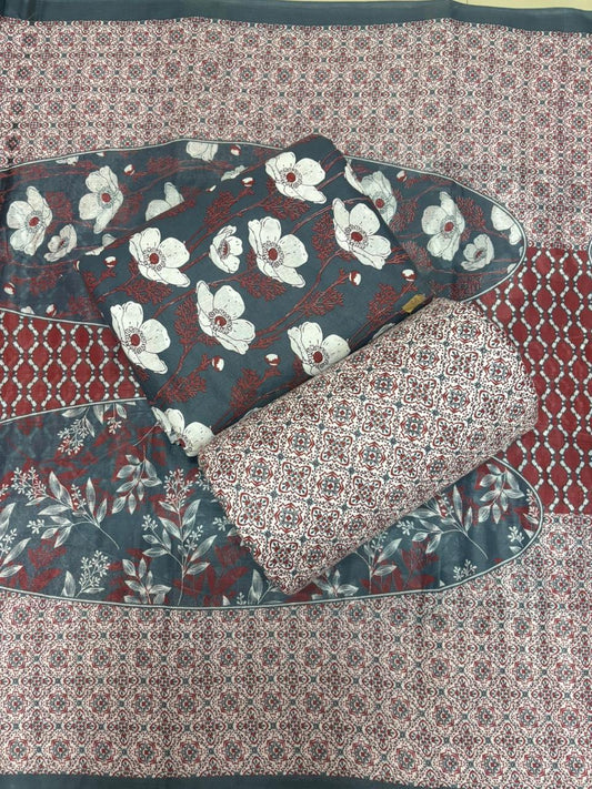 Jaipuri Cotton Block Print 60 40 Fabric Set - Design 169