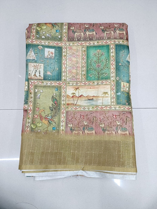 Handloom Recozari Silk Saree – Magenta Pink with Ruby Red accents, Silver Zari Border (Design 070)