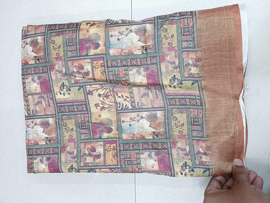 Handloom Recozari Silk Saree – Crimson Red with Aqua Blue accents, Zari Border (Design 116)