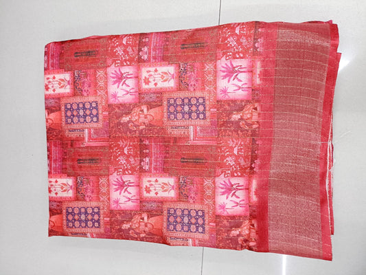 Handloom Recozari Silk Saree – Royal Purple with Silver Grey accents, Silver Zari Border (Design 145)