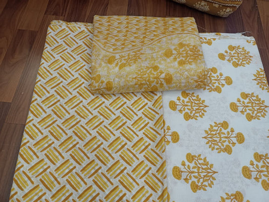 Jaipuri Cotton Block Print 60 40 Fabric Set - Design 178