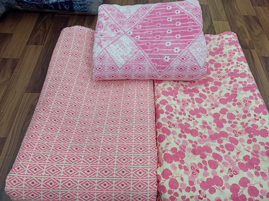 Jaipuri Cotton Block Print 60 40 Fabric Set - Design 180