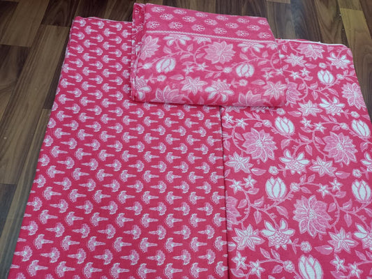 Jaipuri Cotton Block Print 60 40 Fabric Set - Design 175