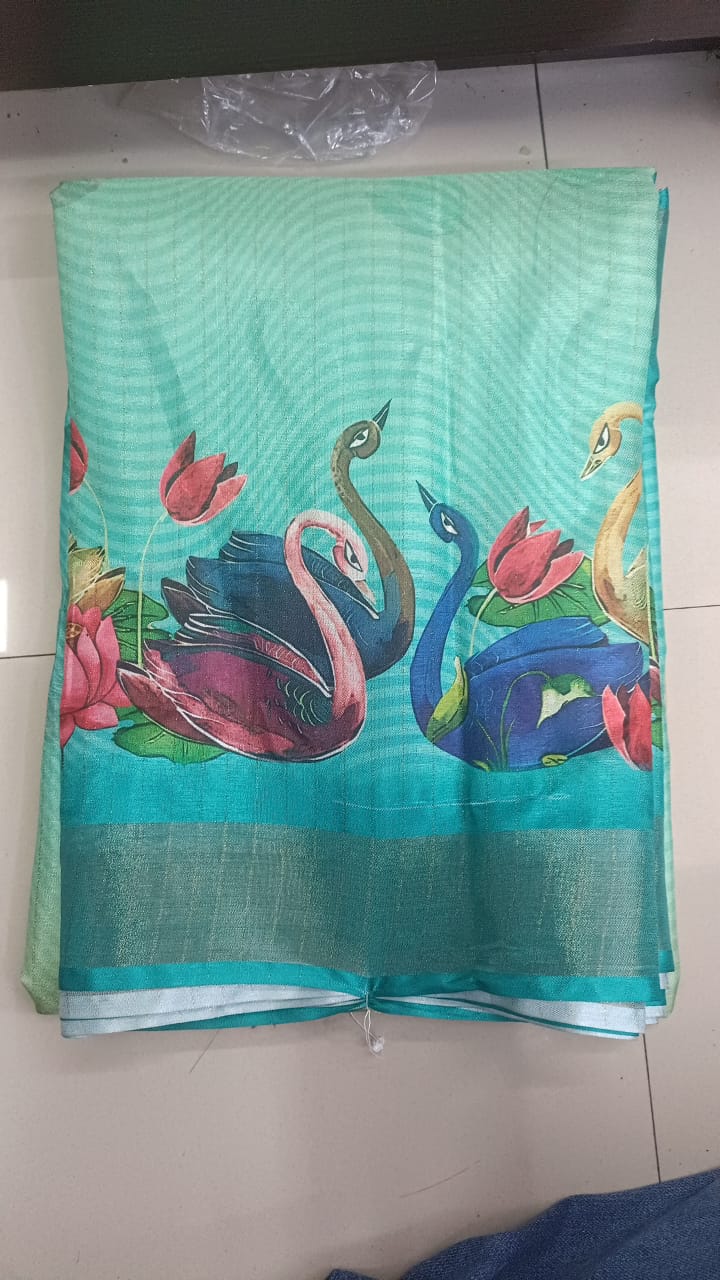 Handloom Recozari Silk Saree – Ruby Red with Silver Grey accents, Silver Zari Border (Design 135)