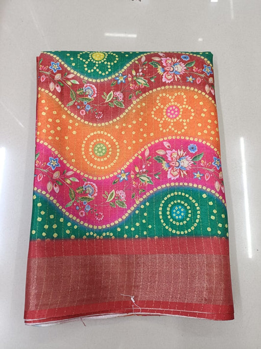 Handloom Recozari Silk Saree – Mustard Yellow with Charcoal accents, Silver Zari Border (Design 020)