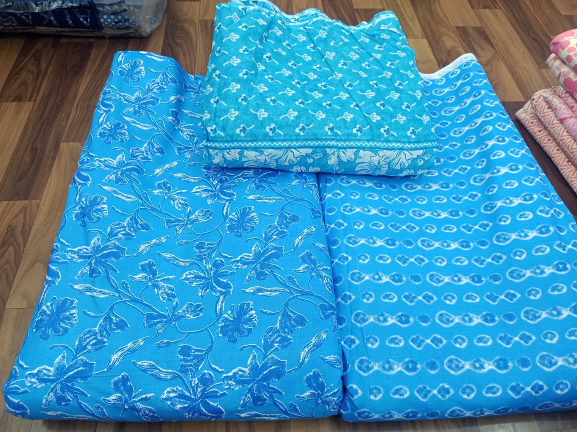 Jaipuri Cotton Block Print 60 40 Fabric Set - Design 173