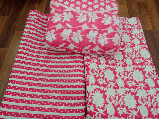 Jaipuri Cotton Block Print 60 40 Fabric Set - Design 146