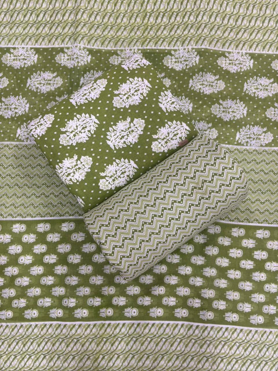 Jaipuri Cotton Block Print 60 40 Fabric Set - Design 158