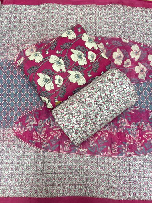 Jaipuri Cotton Block Print 60 40 Fabric Set - Design 174