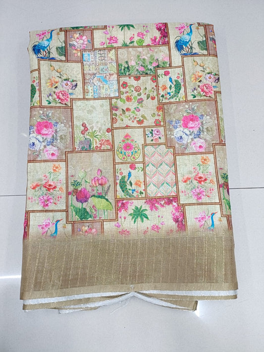 Handloom Recozari Silk Saree – Cobalt Blue with Aqua Blue accents, Zari Border (Design 056)