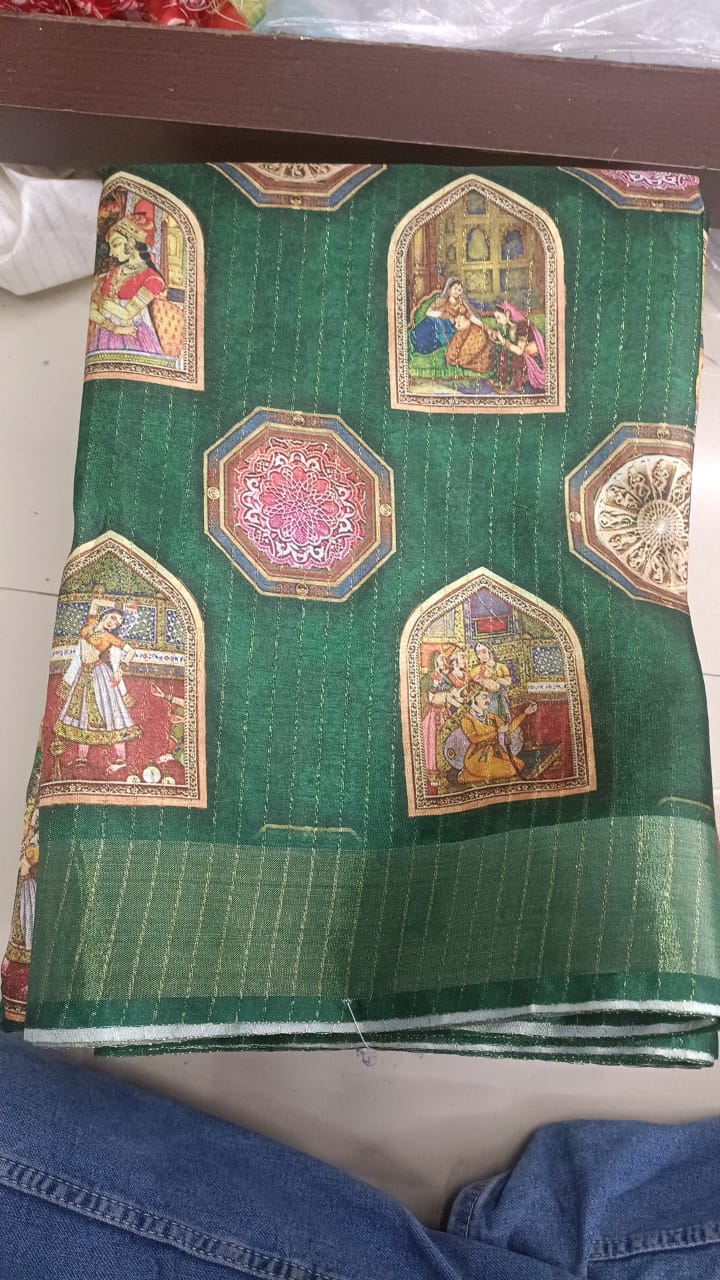Handloom Recozari Silk Saree – Cobalt Blue with Mustard Yellow accents, Golden Zari Border (Design 199)