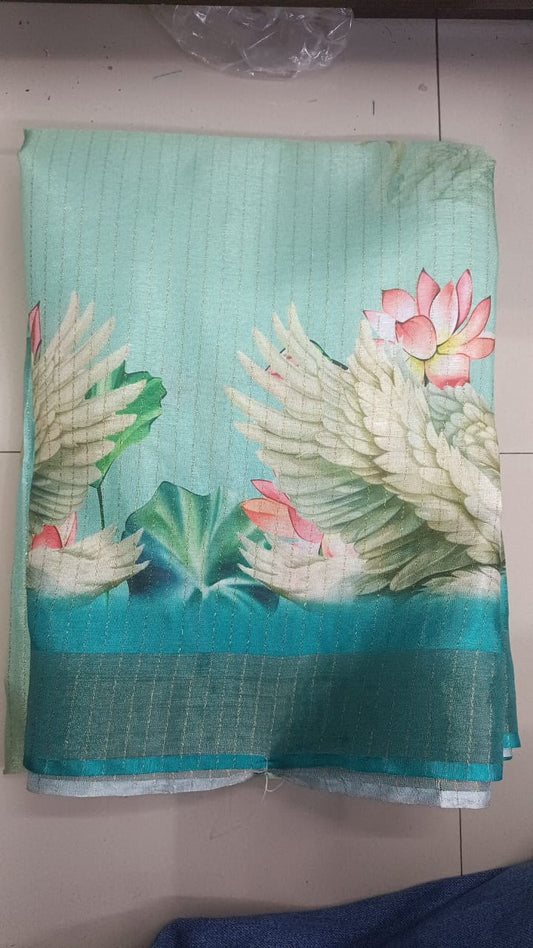 Handloom Recozari Silk Saree – Royal Blue with Indigo accents, Silver Zari Border (Design 009)