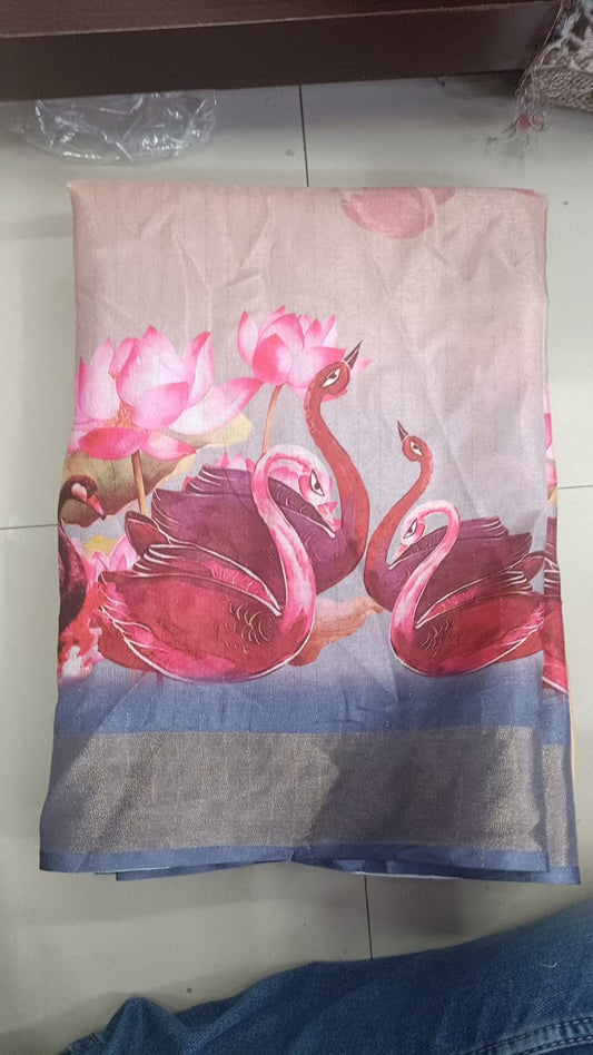 Handloom Recozari Silk Saree – Ruby Red with Royal Purple accents, Zari Border (Design 076)