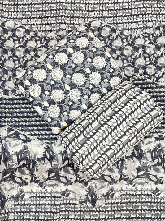 Jaipuri Cotton Block Print 60 40 Fabric Set - Design 176