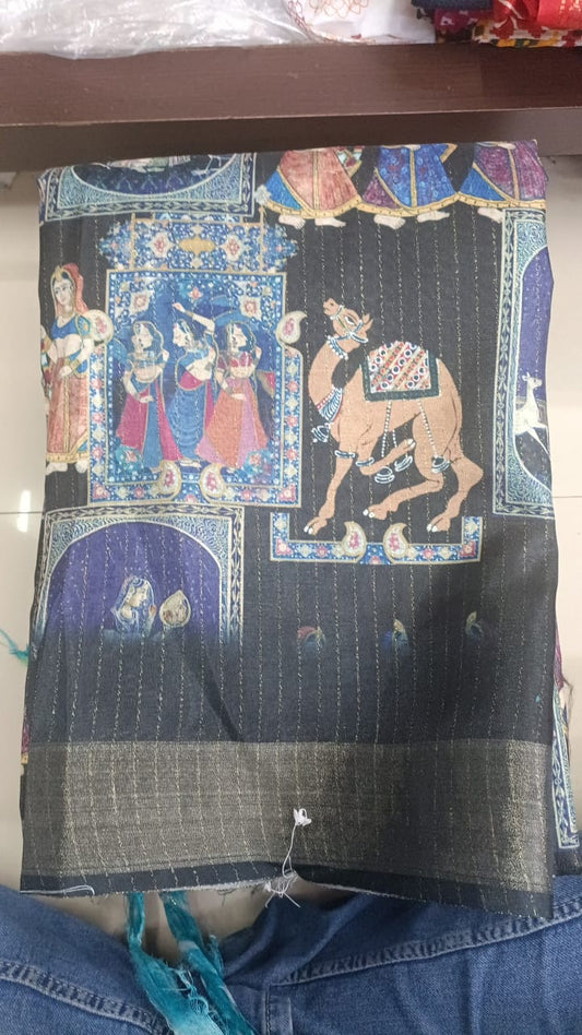 Handloom Recozari Silk Saree – Magenta Pink with Royal Purple accents, Zari Border (Design 010)