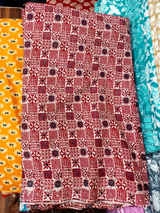 Jaipuri Cotton Block Print 60 40 Fabric - Design 90