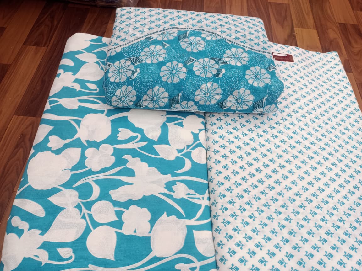 Jaipuri Cotton Block Print 60 40 Fabric Set - Design 149