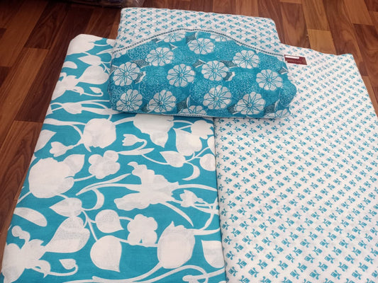 Jaipuri Cotton Block Print 60 40 Fabric Set - Design 149