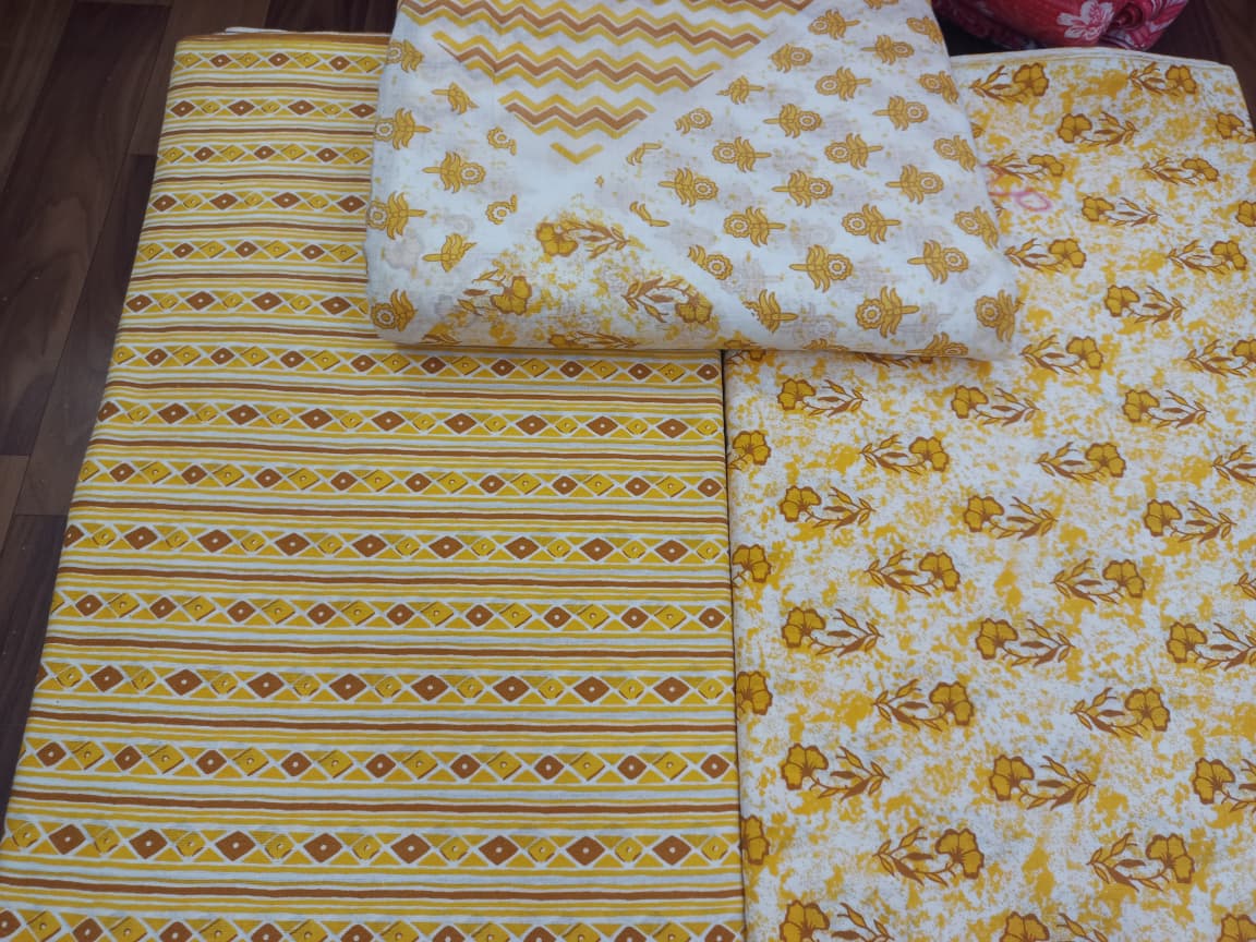 Jaipuri Cotton Block Print 60 40 Fabric Set - Design 182