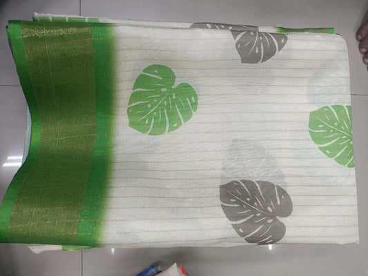 Handloom Recozari Silk Saree – Teal Blue, Zari Border (Design 014)