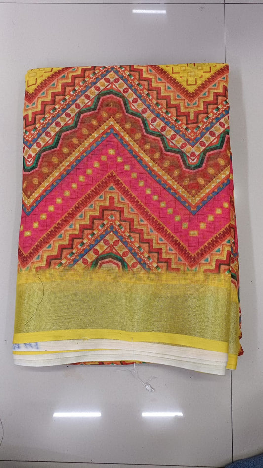 Handloom Recozari Silk Saree – Ruby Red, Silver Zari Border (Design 065)