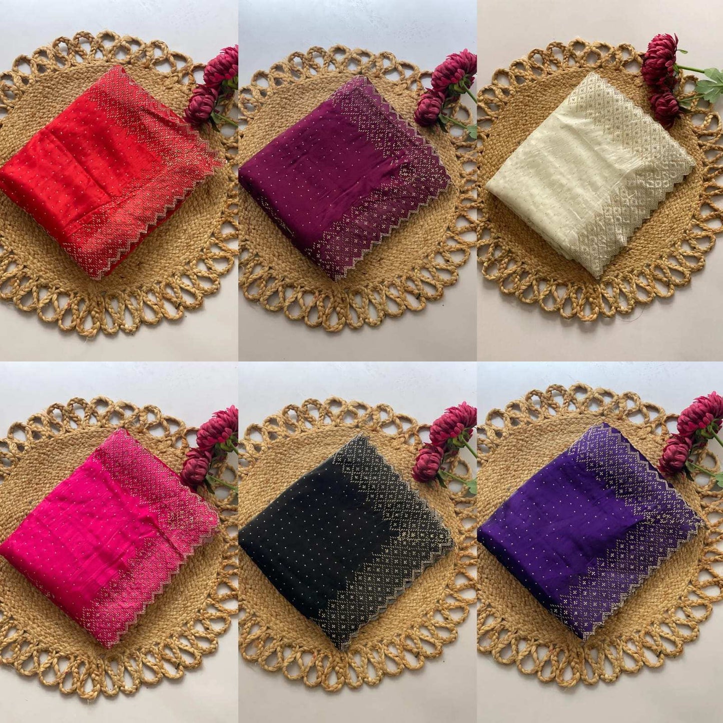 HOS DF 3467 Bollywood Zarkhan Saree – Jimmy Chu Fabric with Diamond Work (6 Colors) - House Of ShiVisha