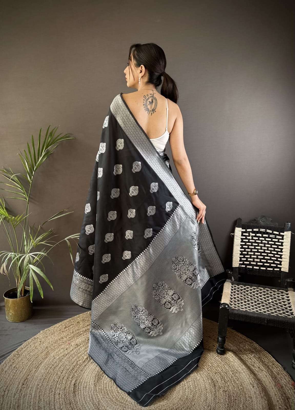 HOS Khwaish Catalogue – Soft Banarasi Silk Saree with Silver Jari Weaving & Rich Pallu - House Of ShiVisha