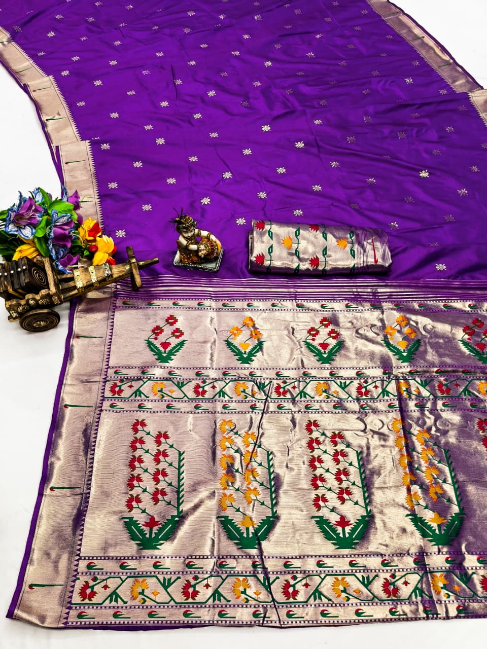 House of ShiVisha RENUKA Catalogue – Paithani Lichi Silk Sarees with Muniya Border & Gold Jari Weaving - House Of ShiVisha