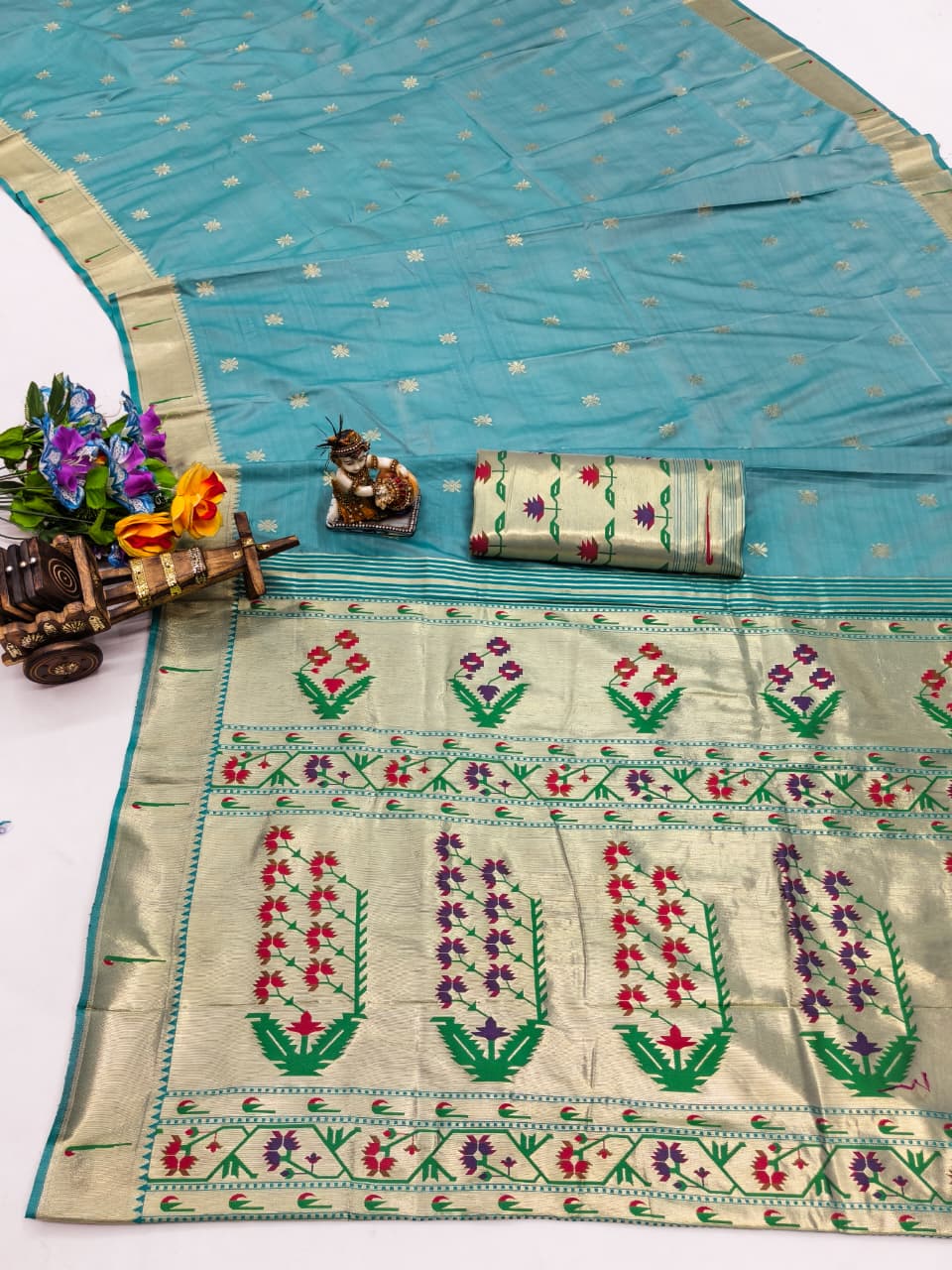 House of ShiVisha RENUKA Catalogue – Paithani Lichi Silk Sarees with Muniya Border & Gold Jari Weaving - House Of ShiVisha