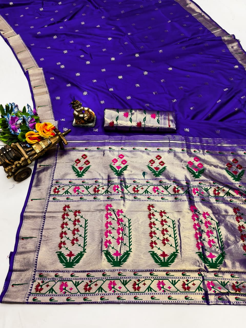 House of ShiVisha RENUKA Catalogue – Paithani Lichi Silk Sarees with Muniya Border & Gold Jari Weaving - House Of ShiVisha