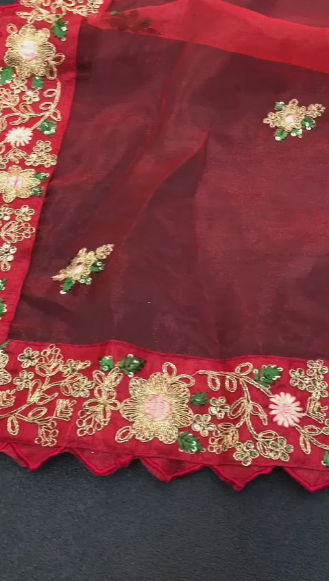 Premium Organza Silk Saree – Multi Work, Coding & Sequins Detailing with Diamond Silk Blouse  House of ShiVisha™